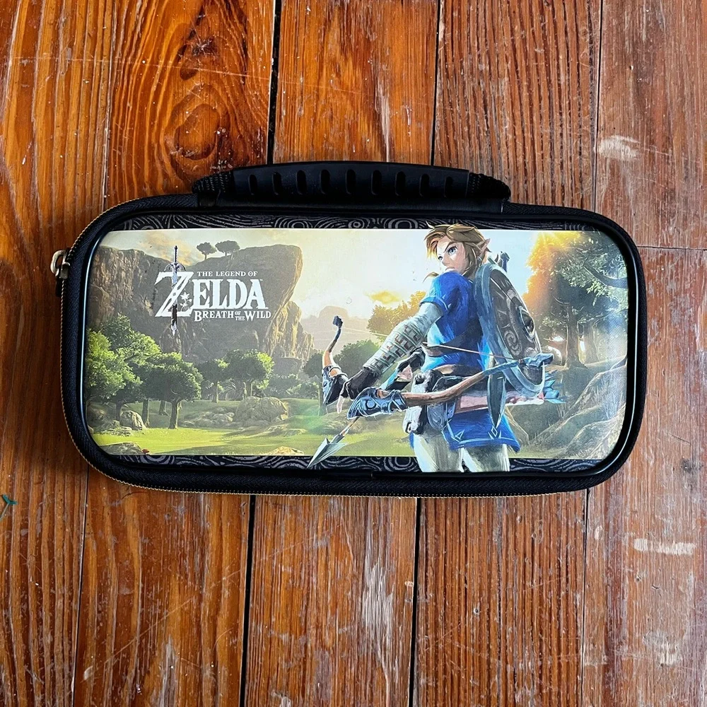 Breath of the Wild Inspired Black Gaming Travel Case for Handheld Consoles